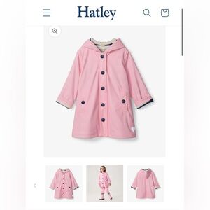 Hatley Girls Pink & Navy Button-Up Rain Jacket 18-24Months
